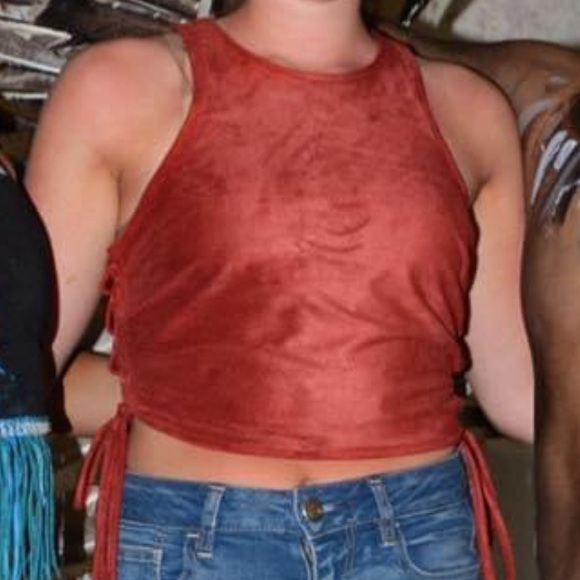 Faux Suede Crop Top - Picture 3 of 8